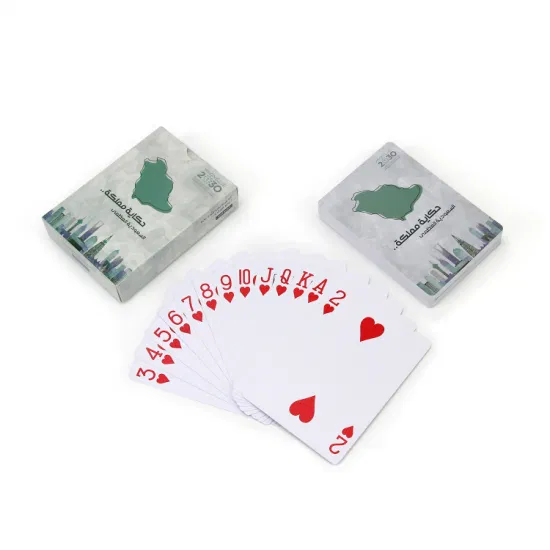 Precio al por mayor Qatar Poker Card Impresión personalizada 100% plástico Arabia Saudita Kuwait Naipes 100% Naipes de plástico